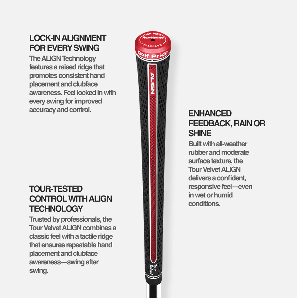Ficha técnica del grip Golf Pride Tour Velvet ALIGN — control y alineación