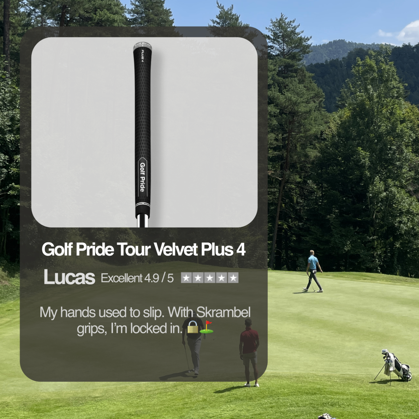 Opinión: swing natural con grip Golf Pride Tour Velvet Plus4