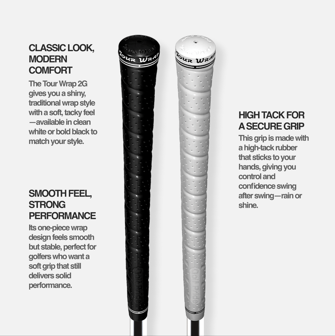 Ficha técnica del grip Golf Pride Tour Wrap 2G con goma moderna